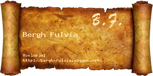 Bergh Fulvia névjegykártya